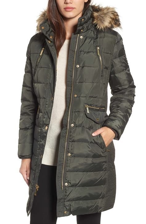 women's michael michael kors coyote fur trim down parka|Michael Kors Coats & Jackets for Women .